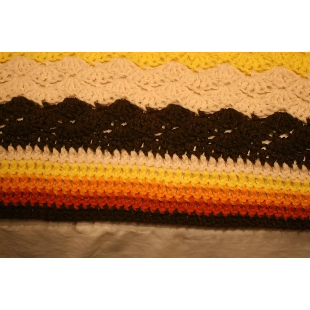 VTG Handmade Crochet Afghan Blanket 69